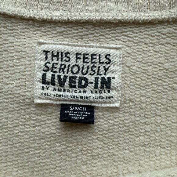 American Eagle Womens Beige Pullover Sweatshirt S/P - Picture 3 of 8